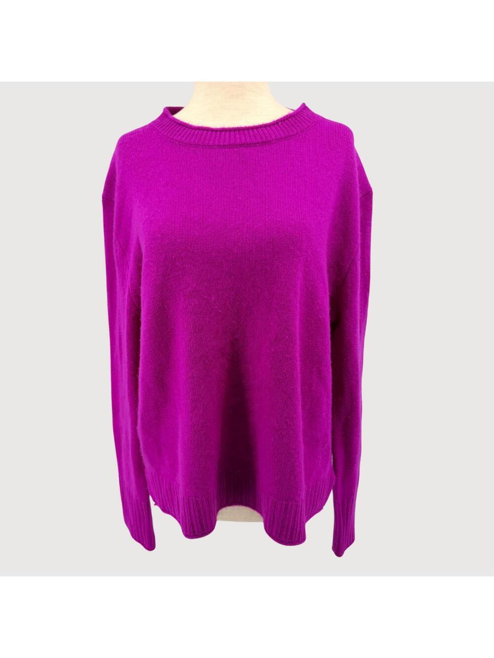 Elyse Walker Cashmere Sweater Crewneck Fuchsia M